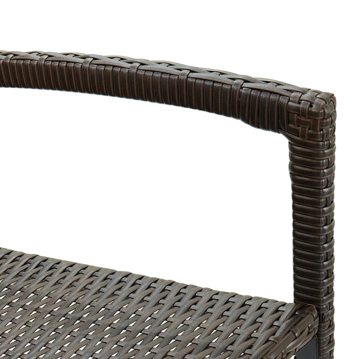 barstole 2 stk. polyrattan brun