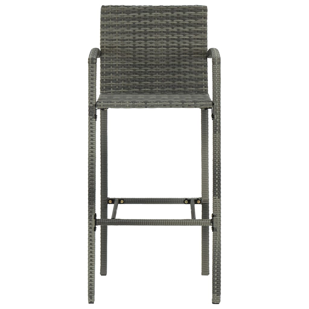 barstole 2 stk. polyrattan grå