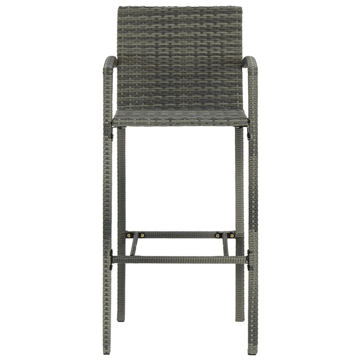 barstole 2 stk. polyrattan grå