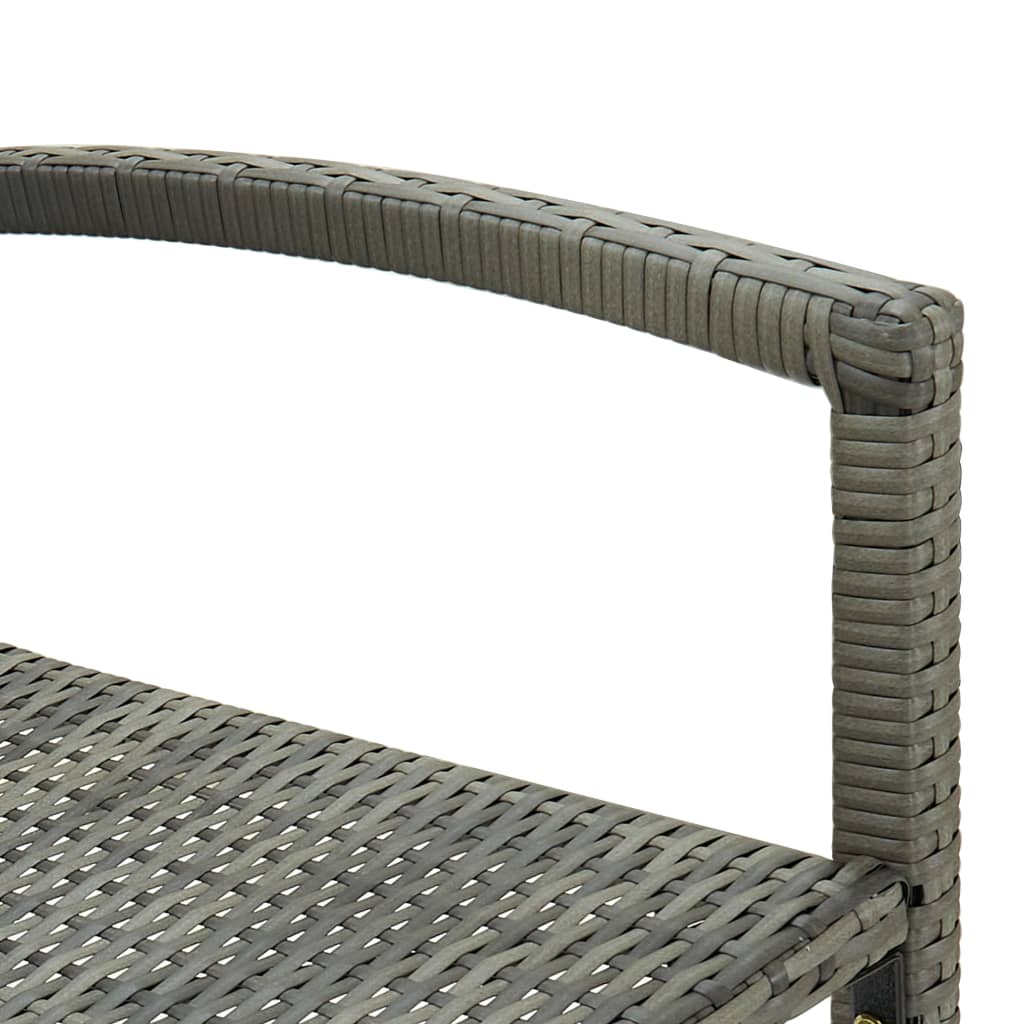 barstole 2 stk. polyrattan grå