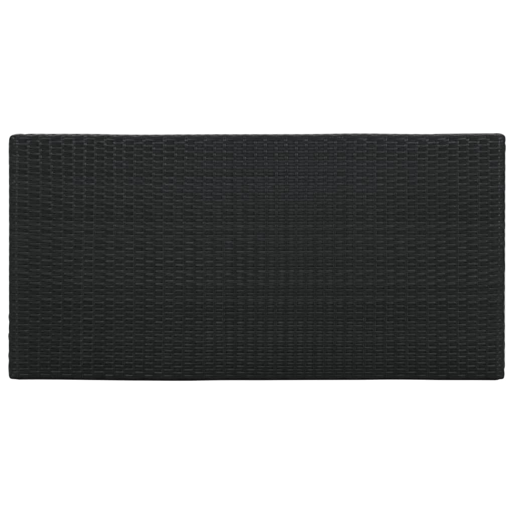 barbord med opbevaringsstativ 120x60x110 cm polyrattan sort