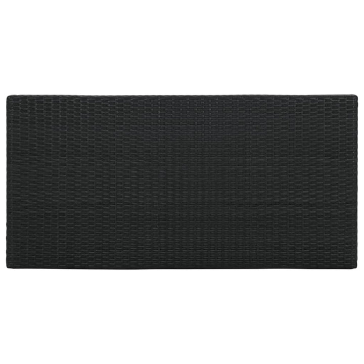 barbord med opbevaringsstativ 120x60x110 cm polyrattan sort