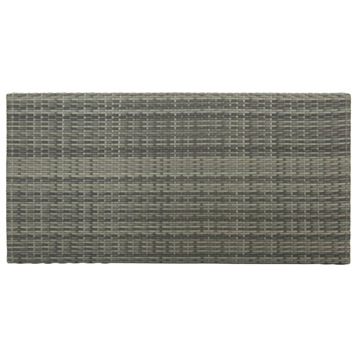 barbord med opbevaringsstativ 120x60x110 cm polyrattan grå
