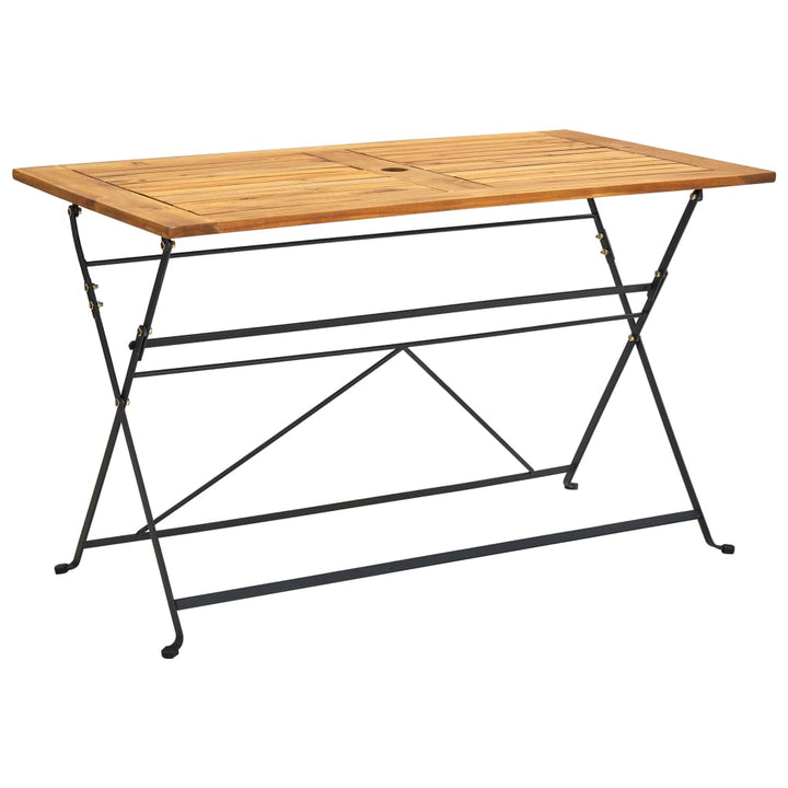 foldbart havebord 120x70x74 cm massivt akacietræ