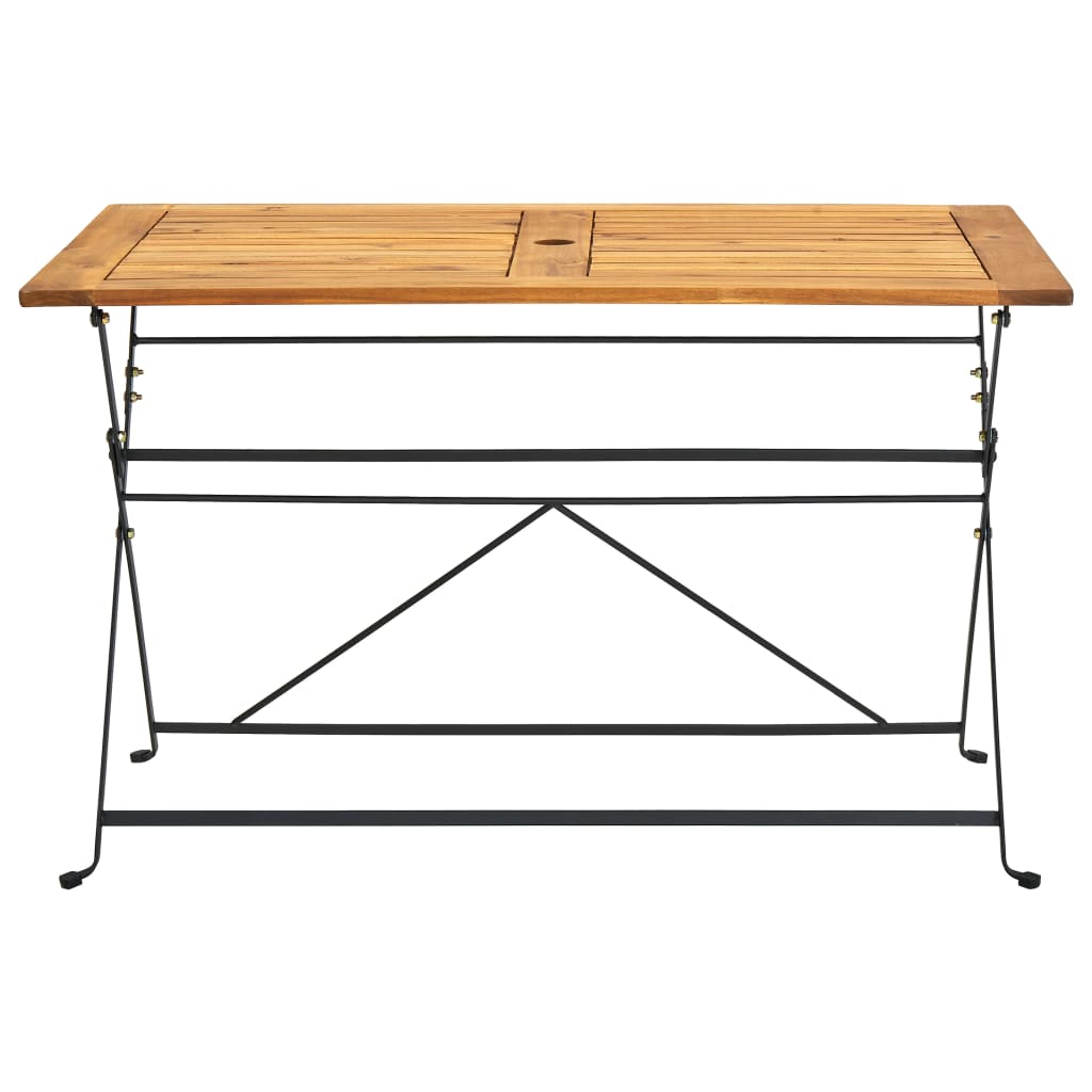 foldbart havebord 120x70x74 cm massivt akacietræ