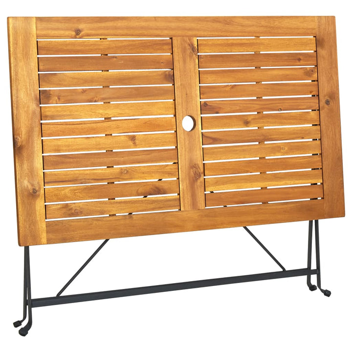 foldbart havebord 120x70x74 cm massivt akacietræ
