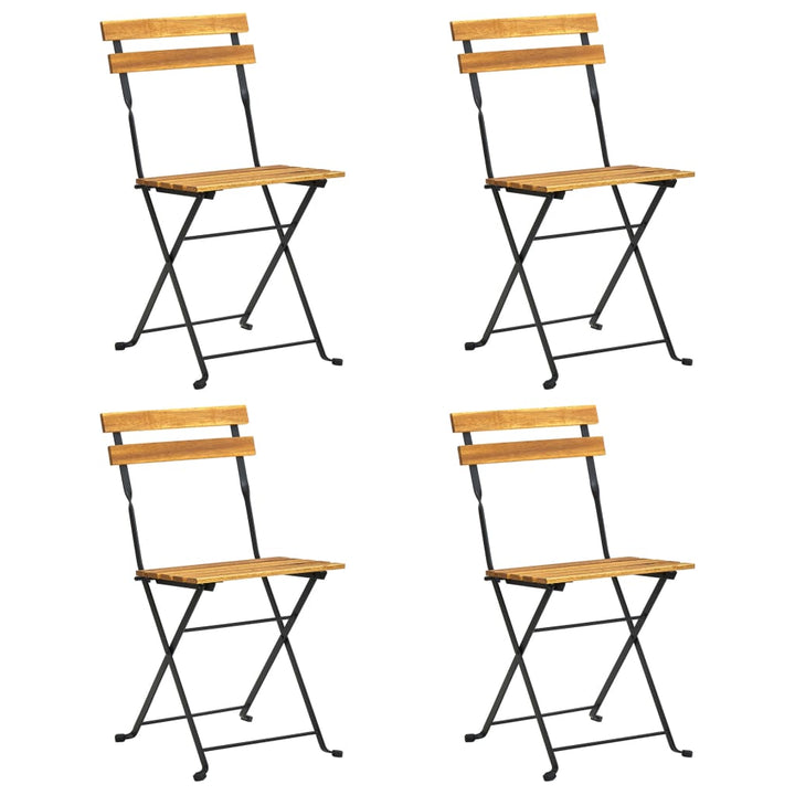 foldbare bistrostole 4 stk. massivt akacietræ