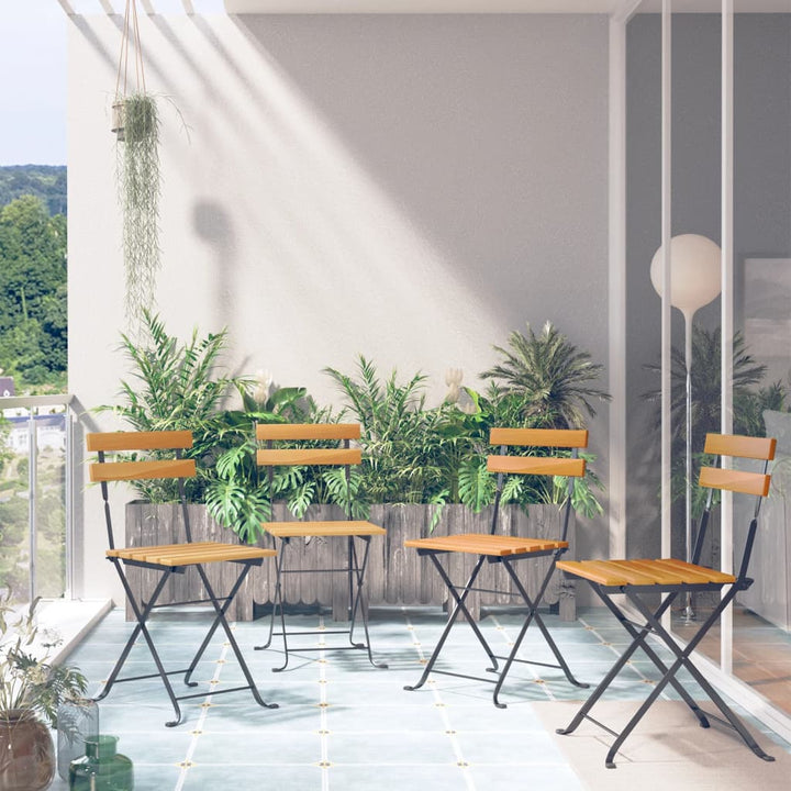 foldbare bistrostole 4 stk. massivt akacietræ