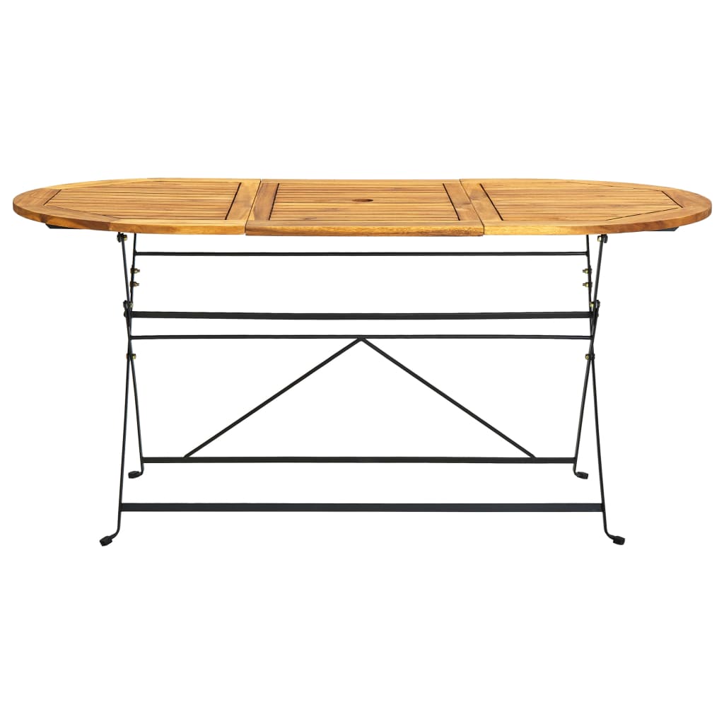 havebord 160x85x74 cm massivt akacietræ oval