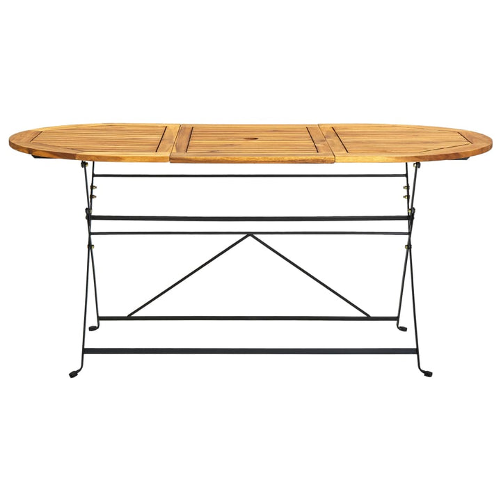 havebord 160x85x74 cm massivt akacietræ oval