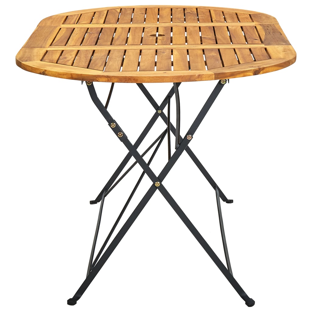 havebord 160x85x74 cm massivt akacietræ oval