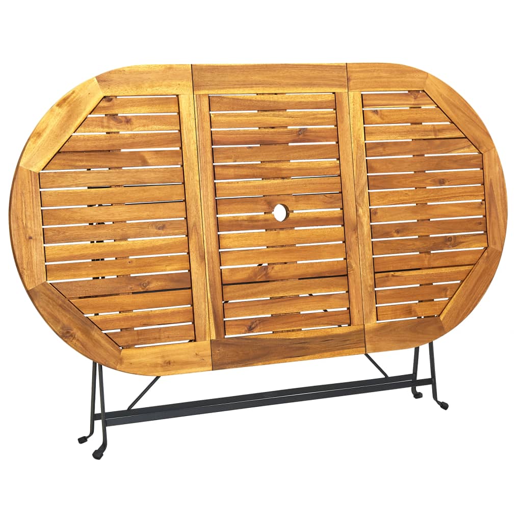 havebord 160x85x74 cm massivt akacietræ oval