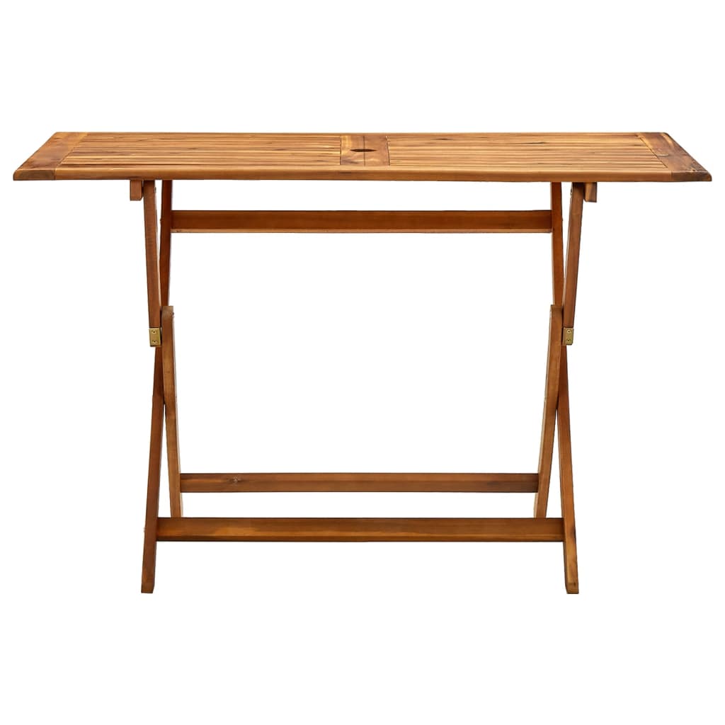 foldbart havebord 120x70x75 cm massivt akacietræ