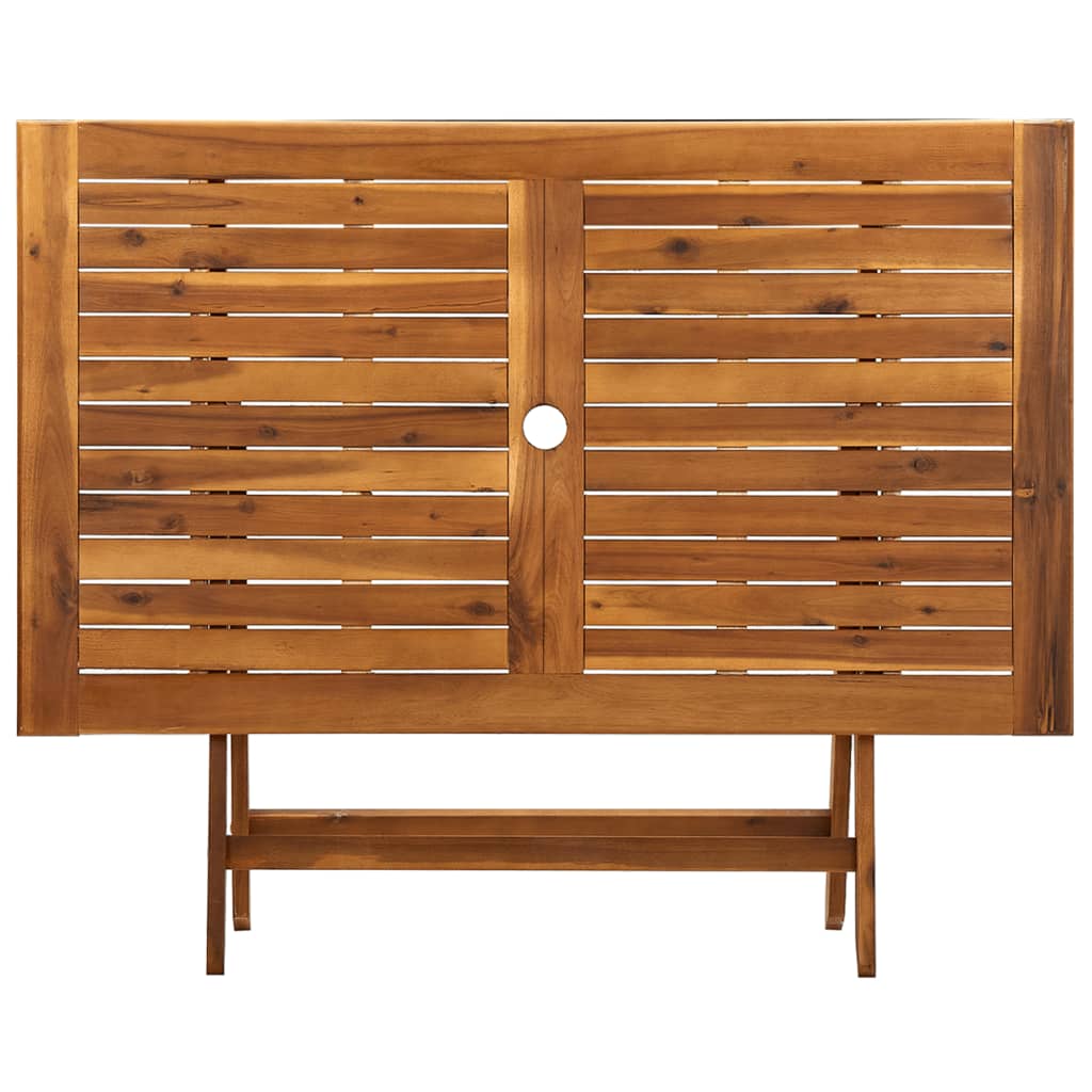 foldbart havebord 120x70x75 cm massivt akacietræ