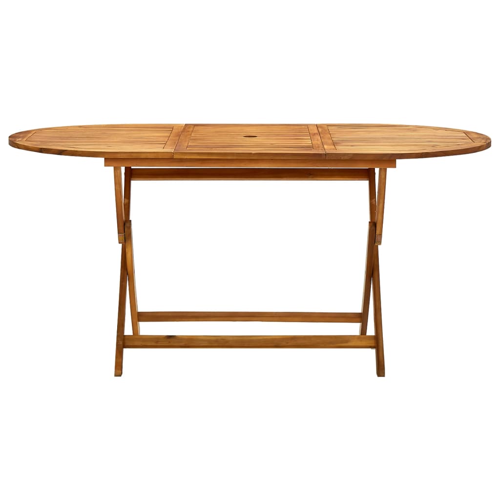 foldbart havebord 160x85x75 cm massivt akacietræ