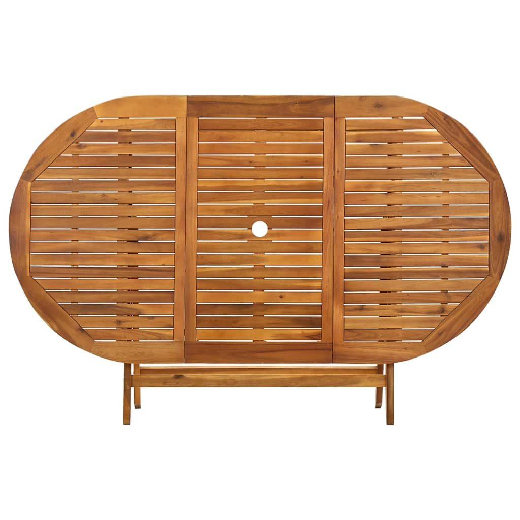 foldbart havebord 160x85x75 cm massivt akacietræ