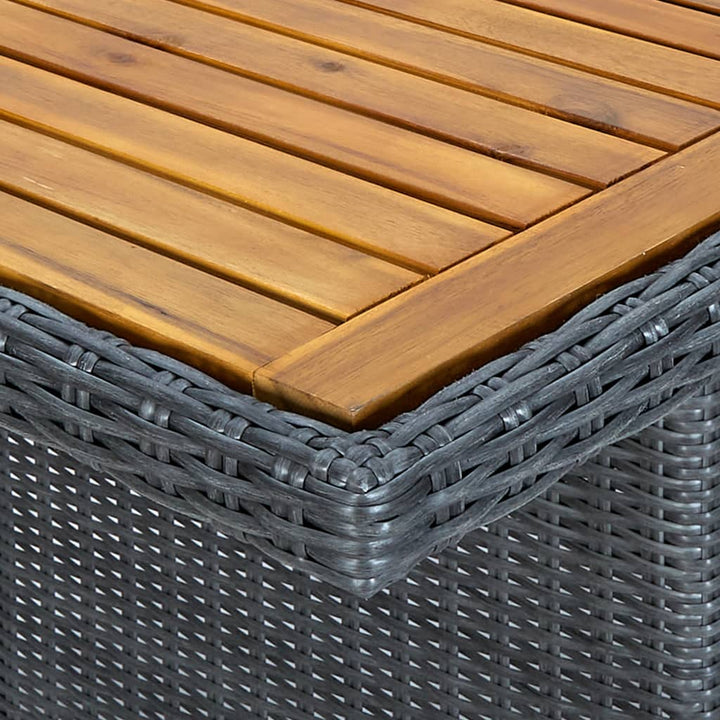havebord polyrattan og massivt akacietræ mørkegrå