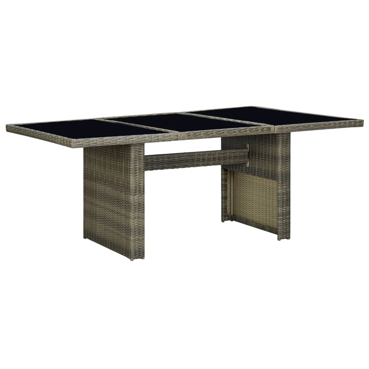 havebord polyrattan og hærdet glas brun