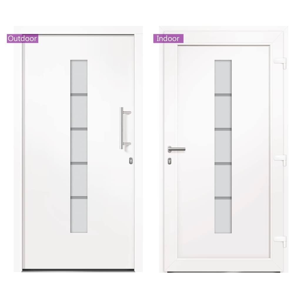 hoveddør 100x200 cm aluminium og PVC hvid