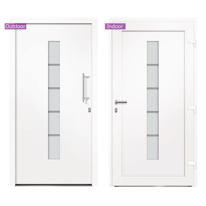 hoveddør 100x200 cm aluminium og PVC hvid
