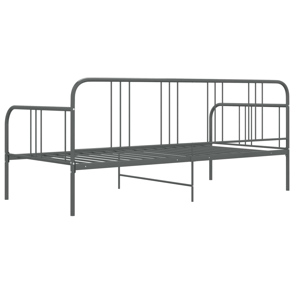 sengestel til udtræksseng 90x200 cm metal grå
