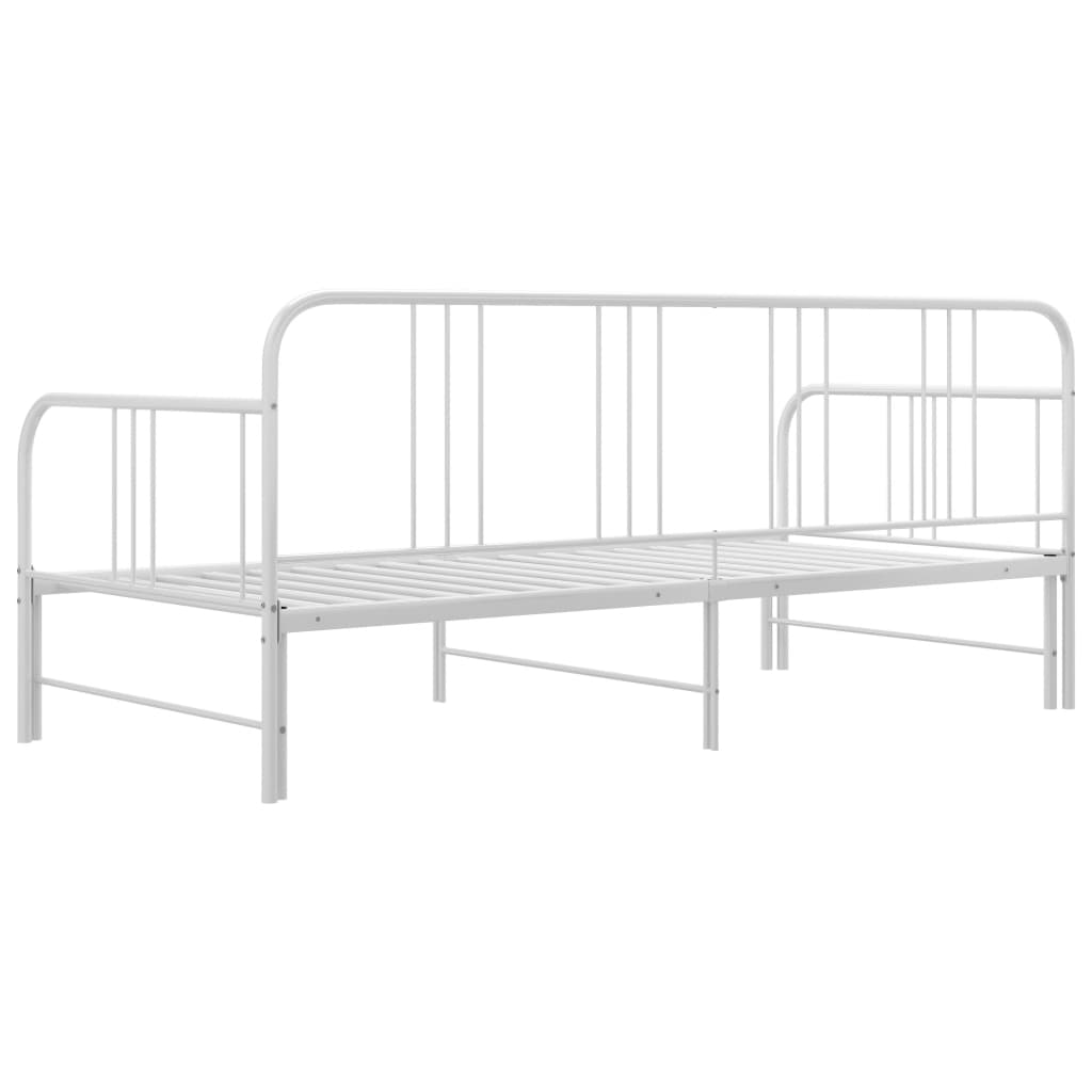 sengestel til udtræksseng 90x200 cm metal hvid