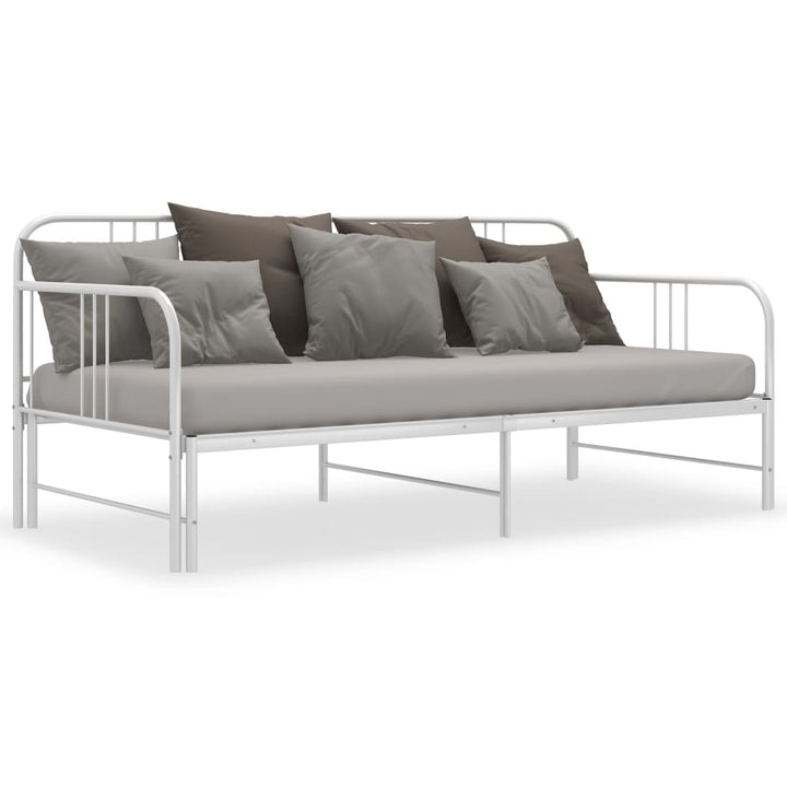 sengestel til udtræksseng 90x200 cm metal hvid