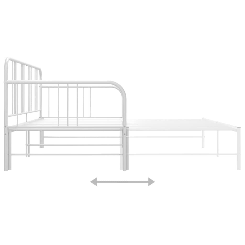 sengestel til udtræksseng 90x200 cm metal hvid