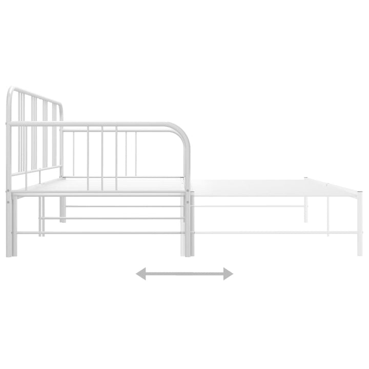 sengestel til udtræksseng 90x200 cm metal hvid