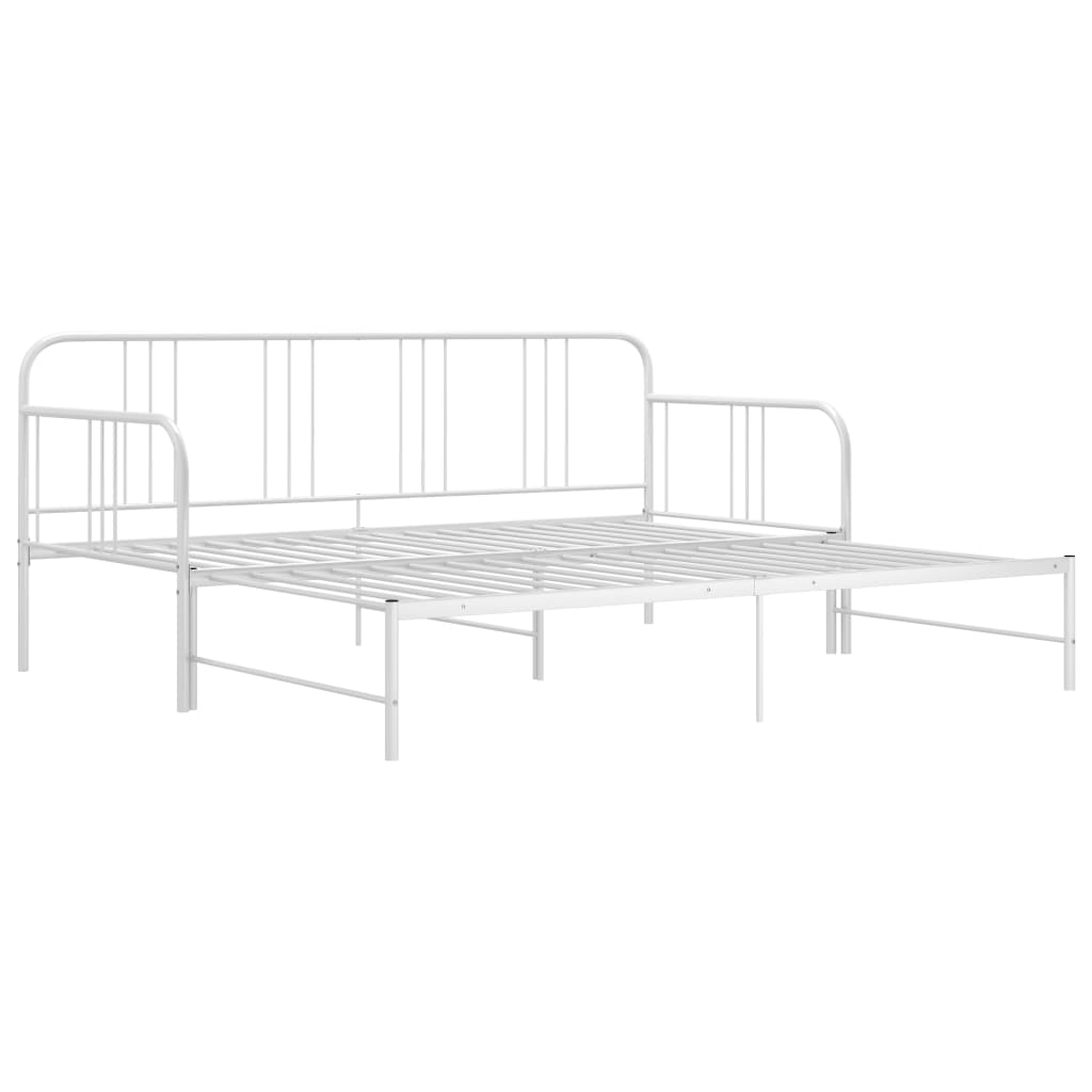 sengestel til udtræksseng 90x200 cm metal hvid