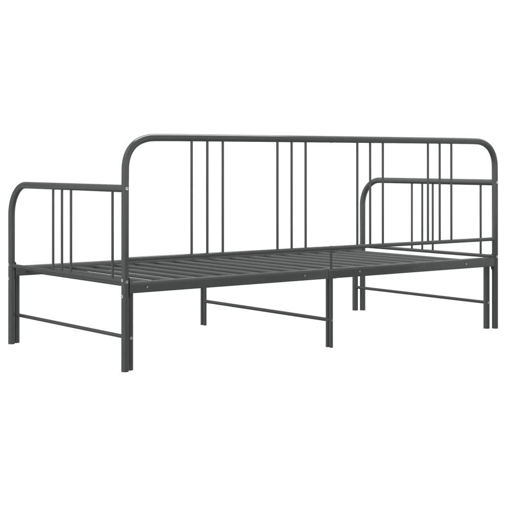 sengestel til udtræksseng 90x200 cm metal grå