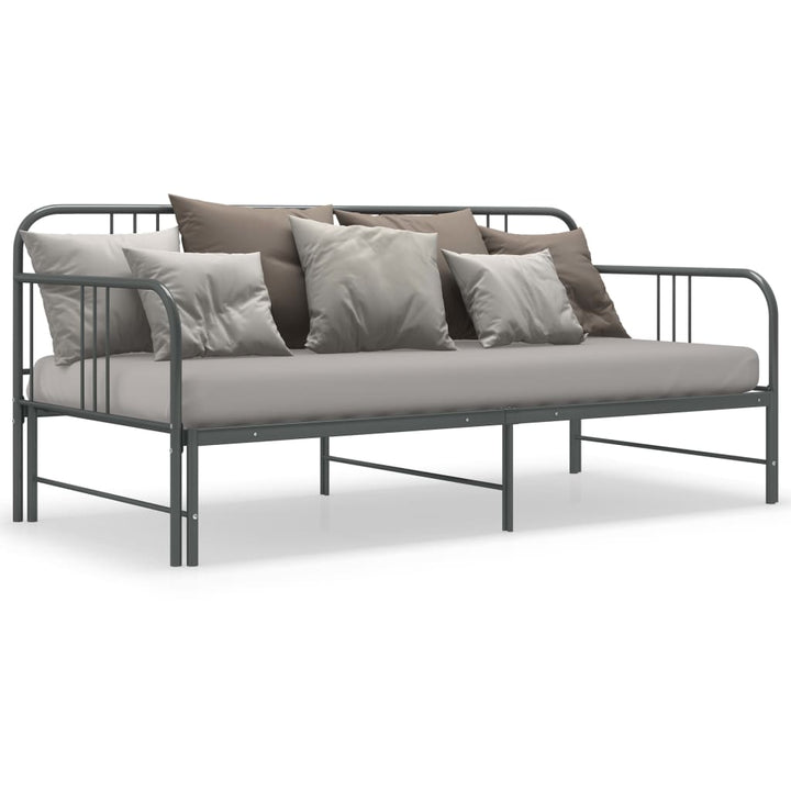 sengestel til udtræksseng 90x200 cm metal grå
