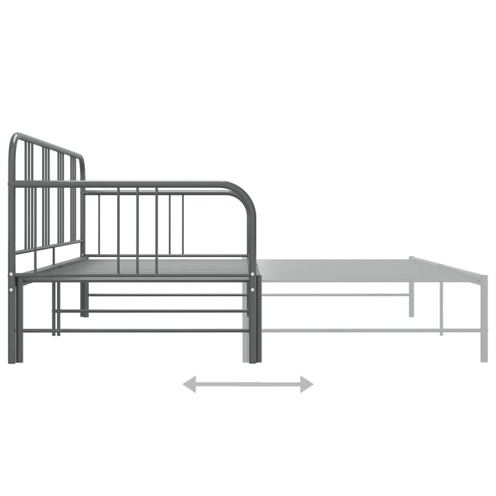 sengestel til udtræksseng 90x200 cm metal grå