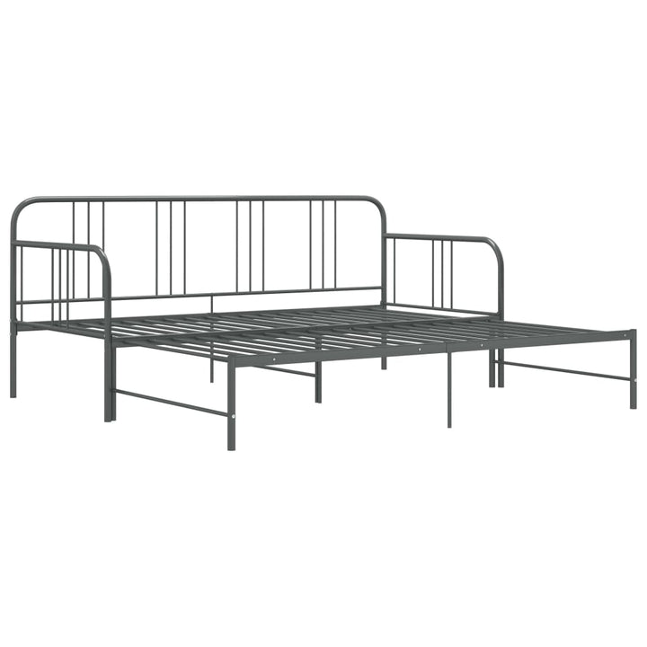 sengestel til udtræksseng 90x200 cm metal grå