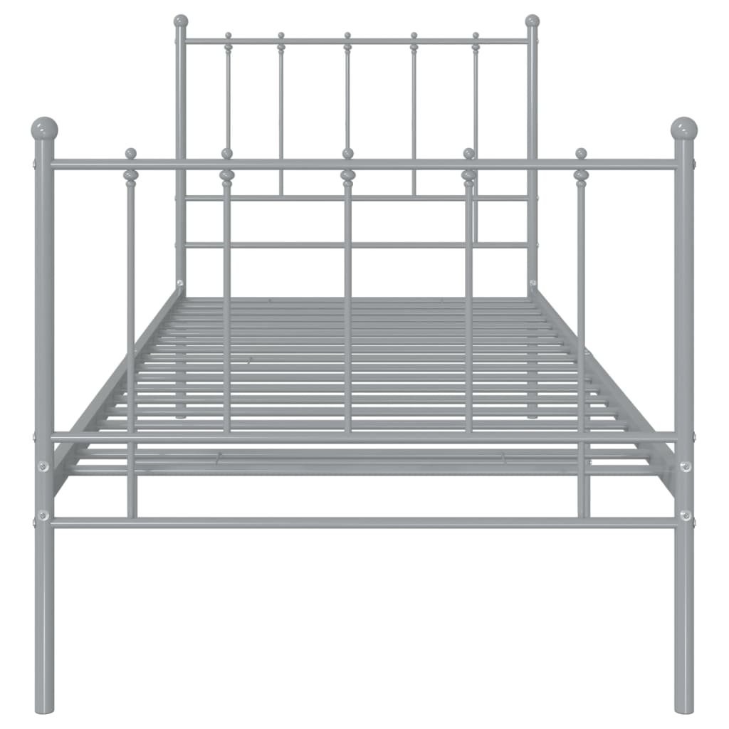 sengestel 90x200 cm metal grå