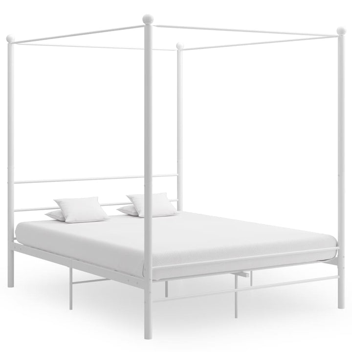 sengestel til himmelseng 160x200 cm metal hvid