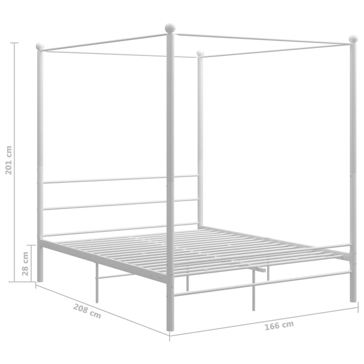 sengestel til himmelseng 160x200 cm metal hvid