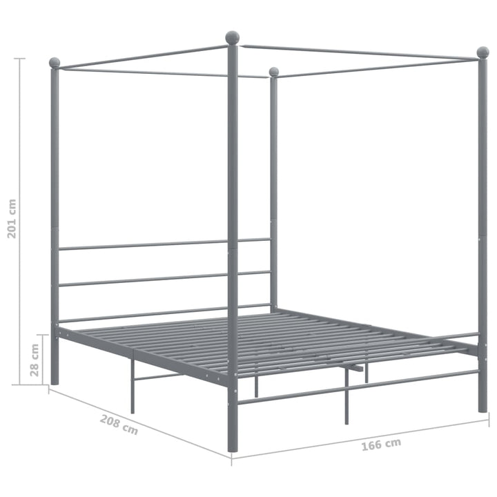 sengestel til himmelseng 160x200 cm metal grå