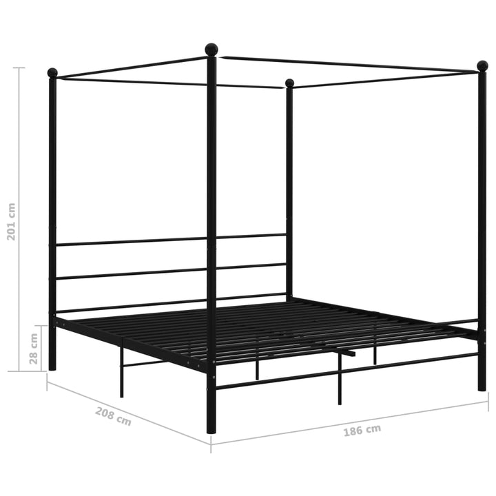 sengestel til himmelseng 180x200 cm metal sort