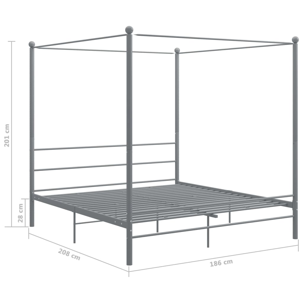 sengestel til himmelseng 180x200 cm metal grå