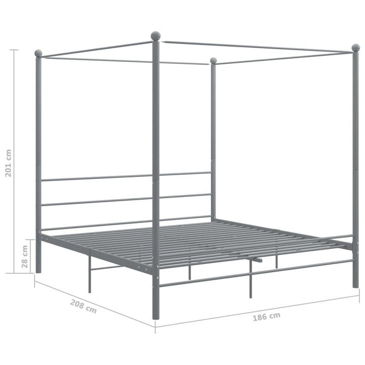 sengestel til himmelseng 180x200 cm metal grå
