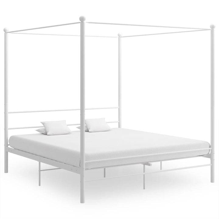 sengestel til himmelseng 200x200 cm metal hvid