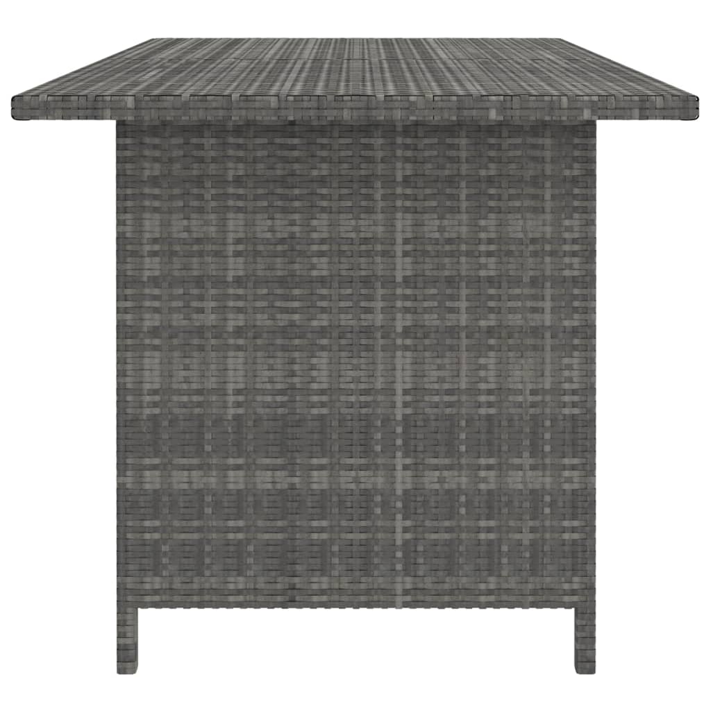havebord 110x70x65 cm polyrattan grå