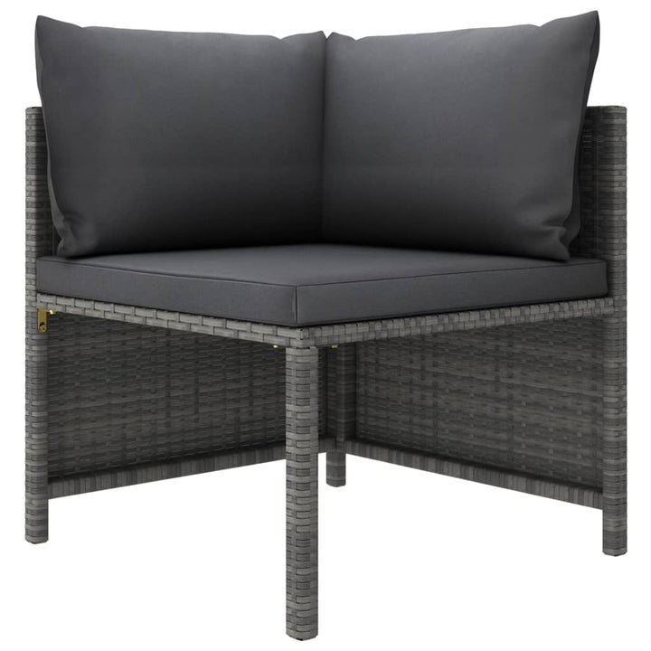 2-personers havesofa med hynder polyrattan grå