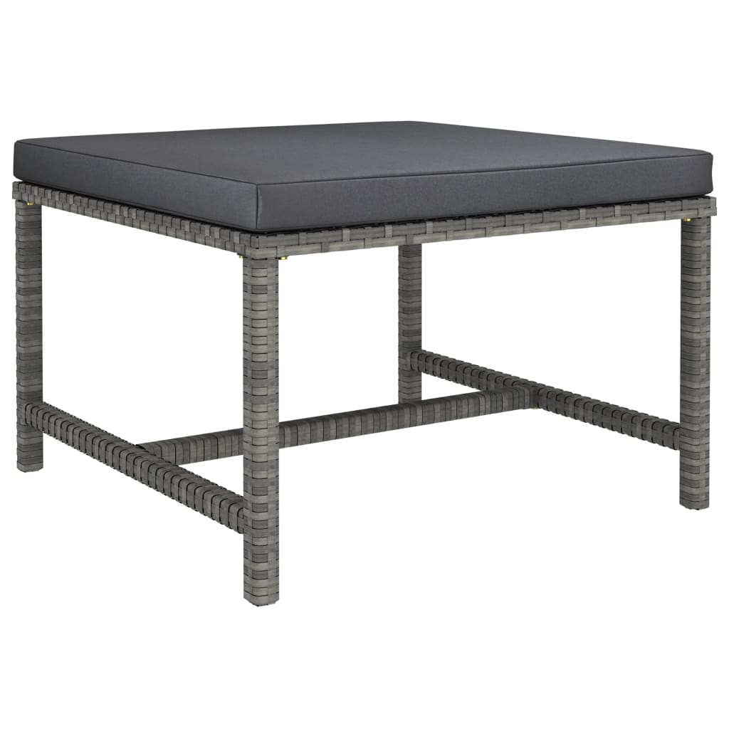 havesofasæt 3 dele med hynder polyrattan grå