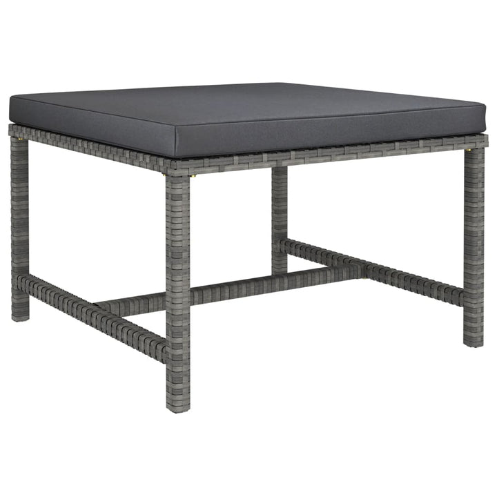 havesofasæt 3 dele med hynder polyrattan grå
