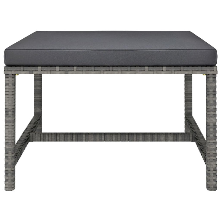 havesofasæt 3 dele med hynder polyrattan grå