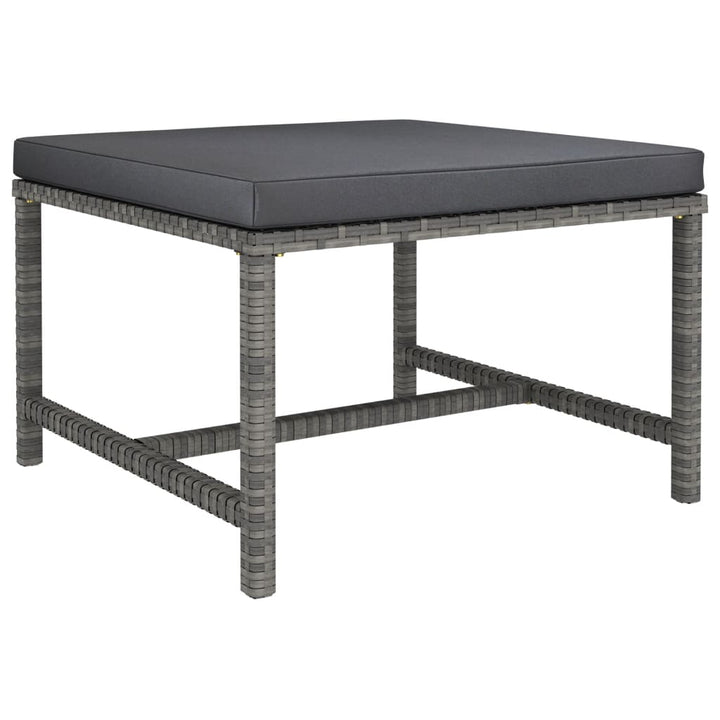sofasæt 5 dele med hynder polyrattan grå