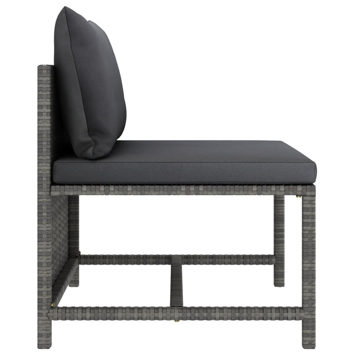 sofasæt 5 dele med hynder polyrattan grå