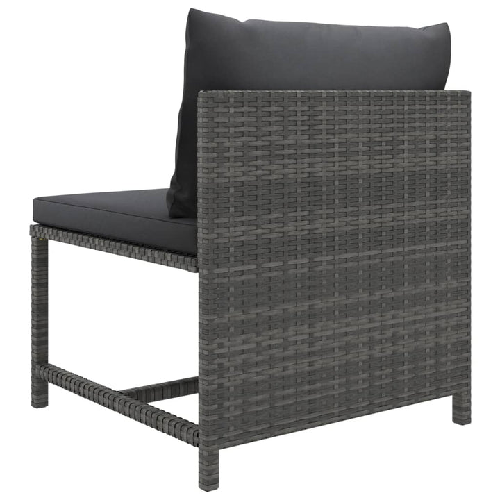 sofasæt 5 dele med hynder polyrattan grå